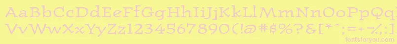 Westernpressexpandedssk-Schriftart – Rosa Schriften auf gelbem Hintergrund
