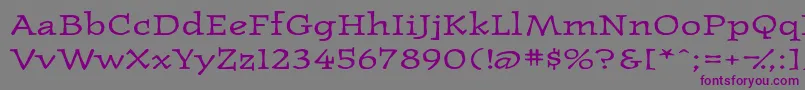 Westernpressexpandedssk-Schriftart – Violette Schriften auf grauem Hintergrund