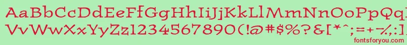 Westernpressexpandedssk-fontti – punaiset fontit vihreällä taustalla