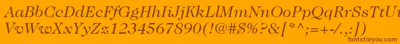 Шрифт ItcCaslon224LtBookItalic – коричневые шрифты на оранжевом фоне