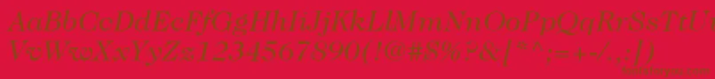 ItcCaslon224LtBookItalic Font – Brown Fonts on Red Background