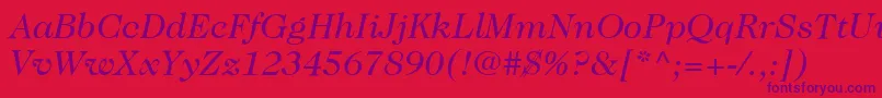 fuente ItcCaslon224LtBookItalic – Fuentes Moradas Sobre Fondo Rojo