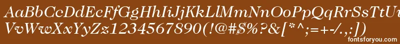 フォントItcCaslon224LtBookItalic – 茶色の背景に白い文字