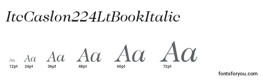 ItcCaslon224LtBookItalic Font Sizes