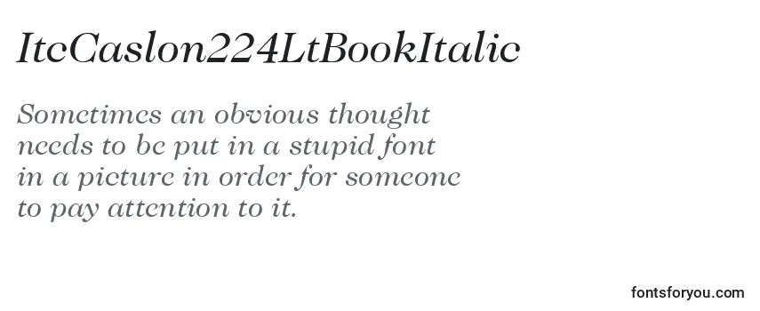 Review of the ItcCaslon224LtBookItalic Font
