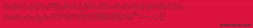 AlotOfLoveHollow-Schriftart – Schwarze Schriften auf rotem Hintergrund