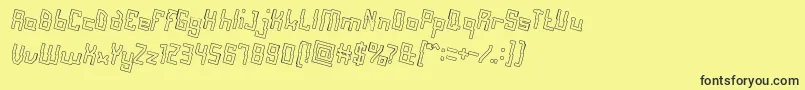 AlotOfLoveHollow Font – Black Fonts on Yellow Background