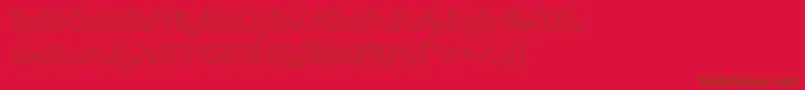 AlotOfLoveHollow Font – Brown Fonts on Red Background