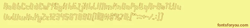 AlotOfLoveHollow Font – Brown Fonts on Yellow Background