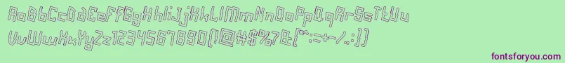 AlotOfLoveHollow Font – Purple Fonts on Green Background