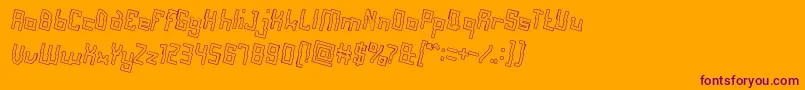AlotOfLoveHollow Font – Purple Fonts on Orange Background