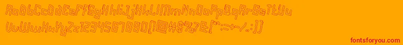 フォントAlotOfLoveHollow – オレンジの背景に赤い文字