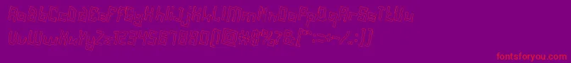 AlotOfLoveHollow Font – Red Fonts on Purple Background