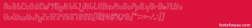 AlotOfLoveHollow-Schriftart – Weiße Schriften auf rotem Hintergrund
