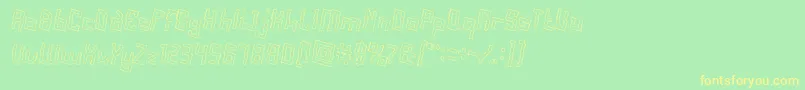 AlotOfLoveHollow Font – Yellow Fonts on Green Background
