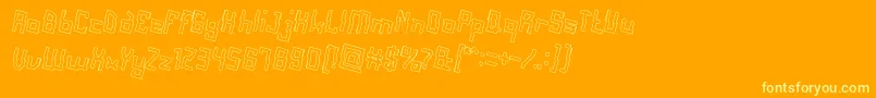 AlotOfLoveHollow Font – Yellow Fonts on Orange Background