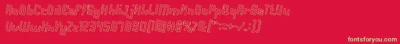 フォントAlotOfLoveHollow – 黄色の文字、赤い背景