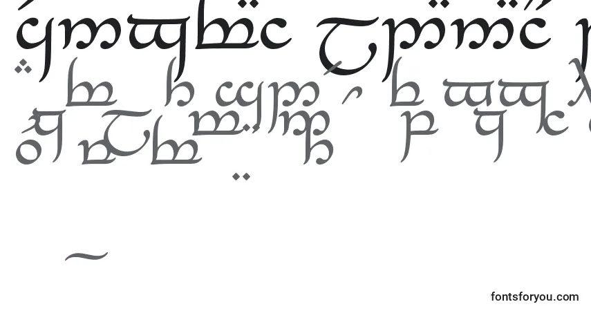 A fonte TengwarEldanaroMedium – alfabeto, números, caracteres especiais