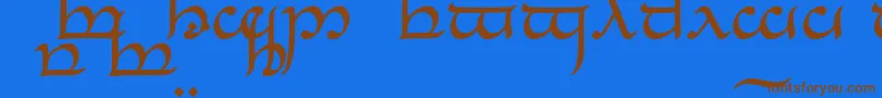TengwarEldanaroMedium Font – Brown Fonts on Blue Background