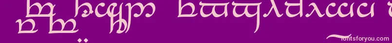 TengwarEldanaroMedium-Schriftart – Rosa Schriften auf violettem Hintergrund