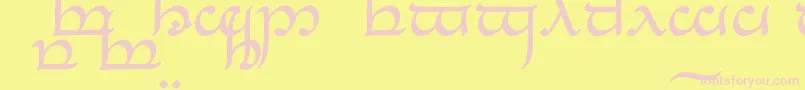 フォントTengwarEldanaroMedium – ピンクのフォント、黄色の背景