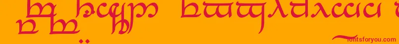 TengwarEldanaroMedium Font – Red Fonts on Orange Background