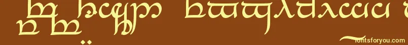 TengwarEldanaroMedium Font – Yellow Fonts on Brown Background