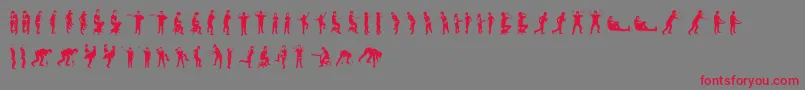 AccionDingbatTipografia Font – Red Fonts on Gray Background
