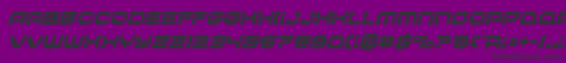 Pulsarclasssolidcondital-Schriftart – Schwarze Schriften auf violettem Hintergrund