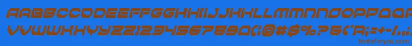 Pulsarclasssolidcondital Font – Brown Fonts on Blue Background