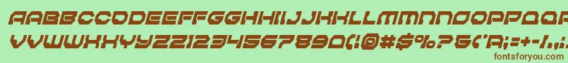 Pulsarclasssolidcondital Font – Brown Fonts on Green Background