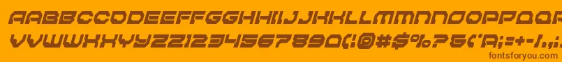 フォントPulsarclasssolidcondital – オレンジの背景に茶色のフォント