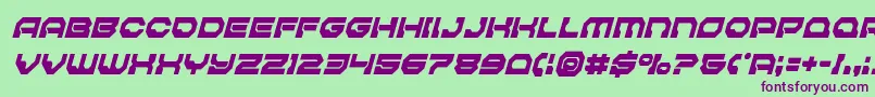 Pulsarclasssolidcondital-Schriftart – Violette Schriften auf grünem Hintergrund