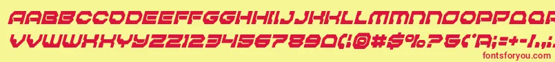 Pulsarclasssolidcondital Font – Red Fonts on Yellow Background