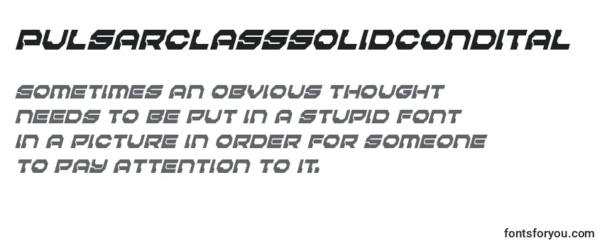 Review of the Pulsarclasssolidcondital Font