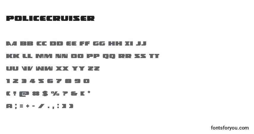 A fonte Policecruiser – alfabeto, números, caracteres especiais