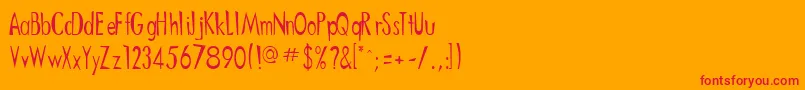 Chinemen-Schriftart – Rote Schriften auf orangefarbenem Hintergrund