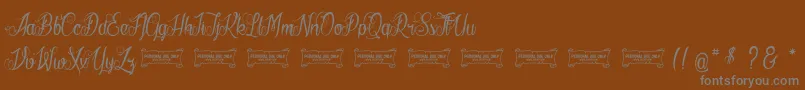 LaCiteDesMilleReines-Schriftart – Graue Schriften auf braunem Hintergrund