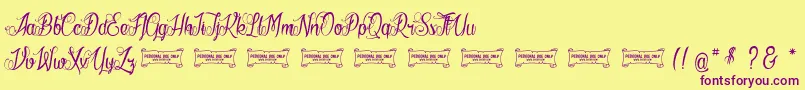 LaCiteDesMilleReines Font – Purple Fonts on Yellow Background