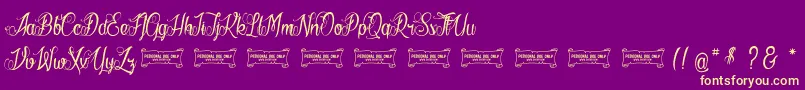 LaCiteDesMilleReines Font – Yellow Fonts on Purple Background