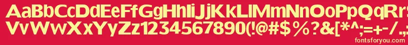 Sansfat Font – Yellow Fonts on Red Background