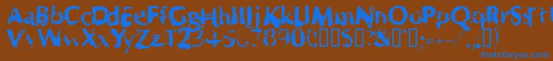 フォントHorrendo – 茶色の背景に青い文字