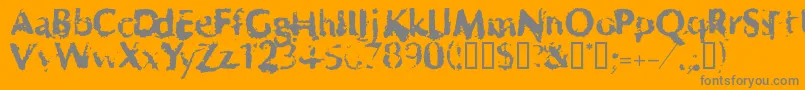 フォントHorrendo – オレンジの背景に灰色の文字