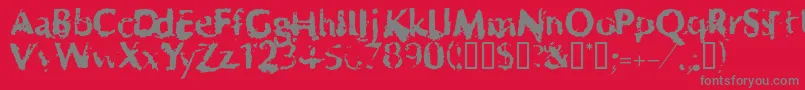 フォントHorrendo – 赤い背景に灰色の文字