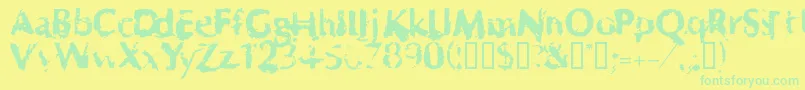 フォントHorrendo – 黄色い背景に緑の文字