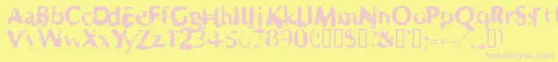 Horrendo Font – Pink Fonts on Yellow Background