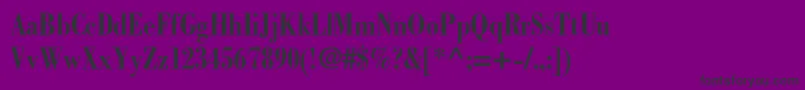Czcionka BodonistdBoldcondensed – czarne czcionki na fioletowym tle