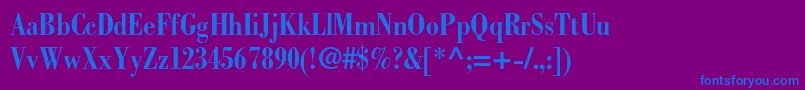 Saiba mais sobre a fonte BodonistdBoldcondensed Fonte BodonistdBoldcondensed – fontes azuis em um fundo violeta
