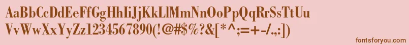 BodonistdBoldcondensed-fontti – ruskeat fontit vaaleanpunaisella taustalla