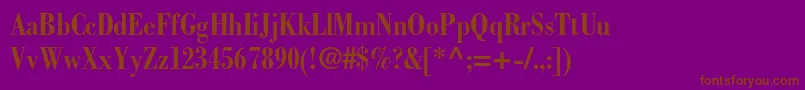 BodonistdBoldcondensed-Schriftart – Braune Schriften auf violettem Hintergrund